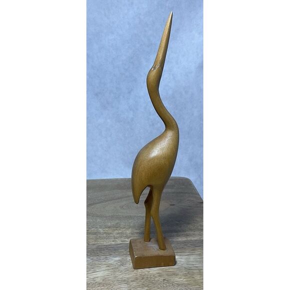 Hard Carved Set Of 3 Wooden Cranes- By Alabama Maker "bw" - Picture 4 of 4